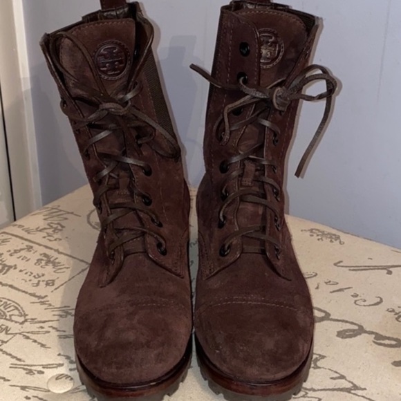 Tory Burch Broome Suede Combat Boots - Picture 6 of 6